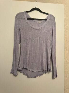 Light Lavender Long-Sleeve Scoop Neck Top Free People Intimately Size Medium